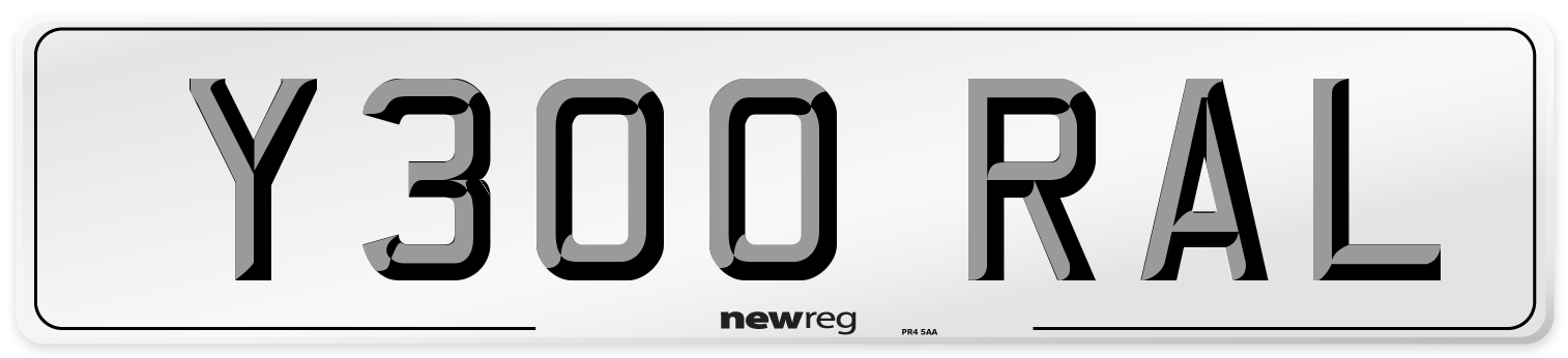 Y300 RAL Number Plate from New Reg